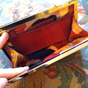 Anne Klein patent red diomond stich wrist wallet